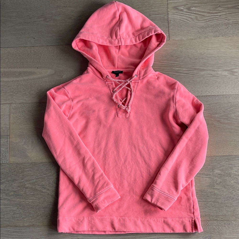 Talbots petite bright Coral Hoodie